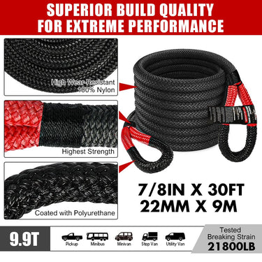 Buy X - BULL Recovery Kit 4X4 Off - Road Kinetic Rope Snatch Strap Winch Damper 4WD13PCS - Mud Tracks